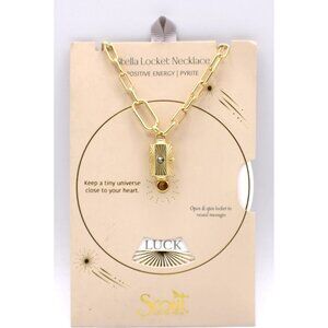 Scout Curated Wears Stella Locket Necklace 14K Gold Dipped Positive Energy NEW
